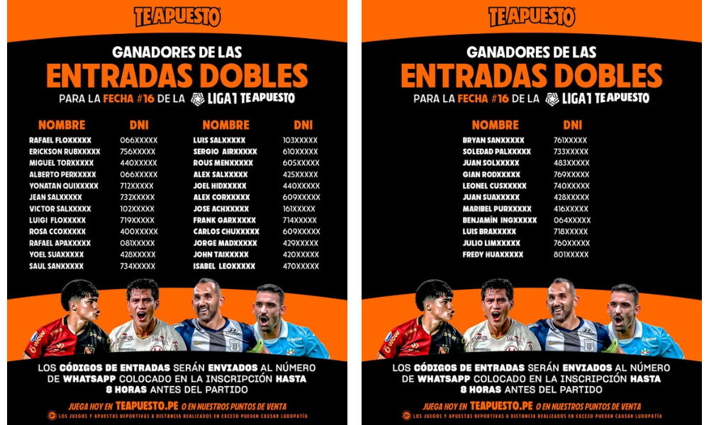 ganadores sorteo