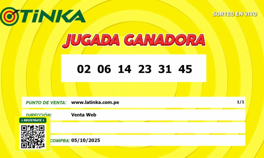 números ganadores de la tinka