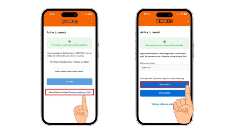 Activar cuenta por WhatsApp