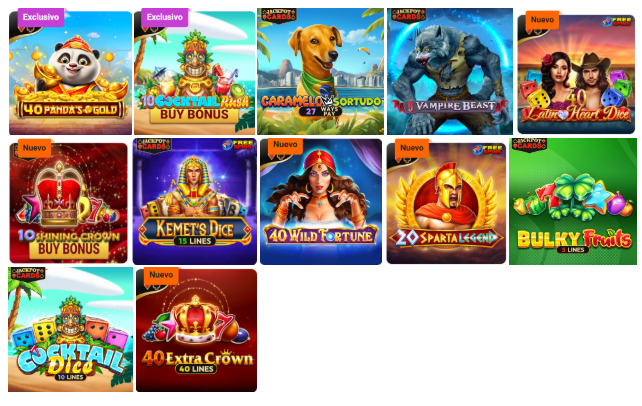 Juegos participantes